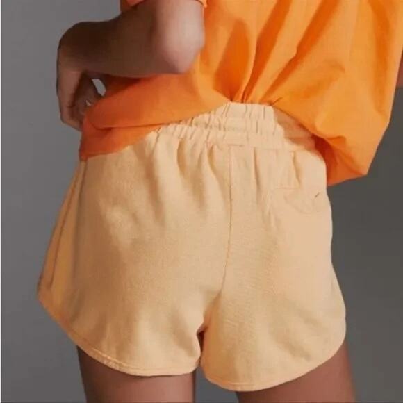 Anthropologie Daily Practice Peach Orange For Love Jersey Knit Shorts S - Picture 2 of 9